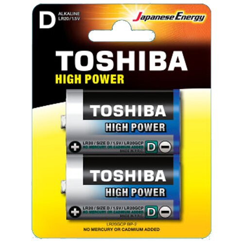 Батарейки Toshiba LR20 (Размер D) ALKALINE BL2(блистер 2 шт)