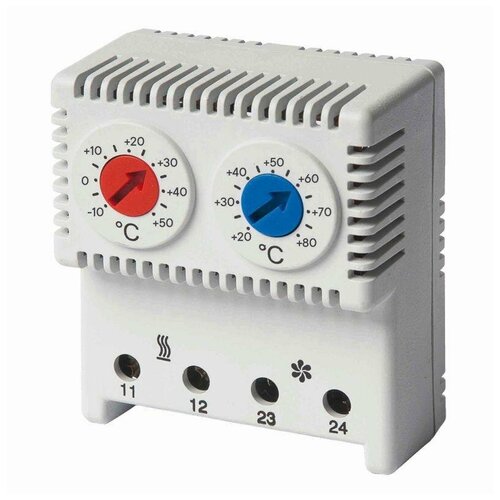 DKC Термостат сдвоенный диапазон темп для NC контакта 10-50градС для NO 20-80град C DKC R5THRV13 5593₽
