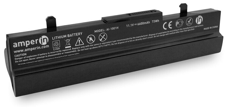 Аккумуляторная батарея Amperin для ноутбука Asus EEE PC 1001 11.1V 6600mAh (73Wh) черная AI-1001H