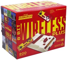 Игровая приставка Retro Genesis 8 Bit Wireless Plus + 300 игр (модель: C-56A, Серия: C-50, AV кабель, 2 беспроводных аккумуляторных джойстика)