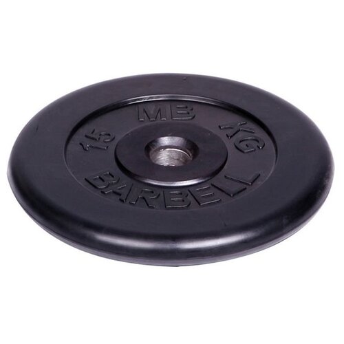 фото Диск обрезиненный "barbell" d 51 мм чёрный 15,0 кг mb barbell
