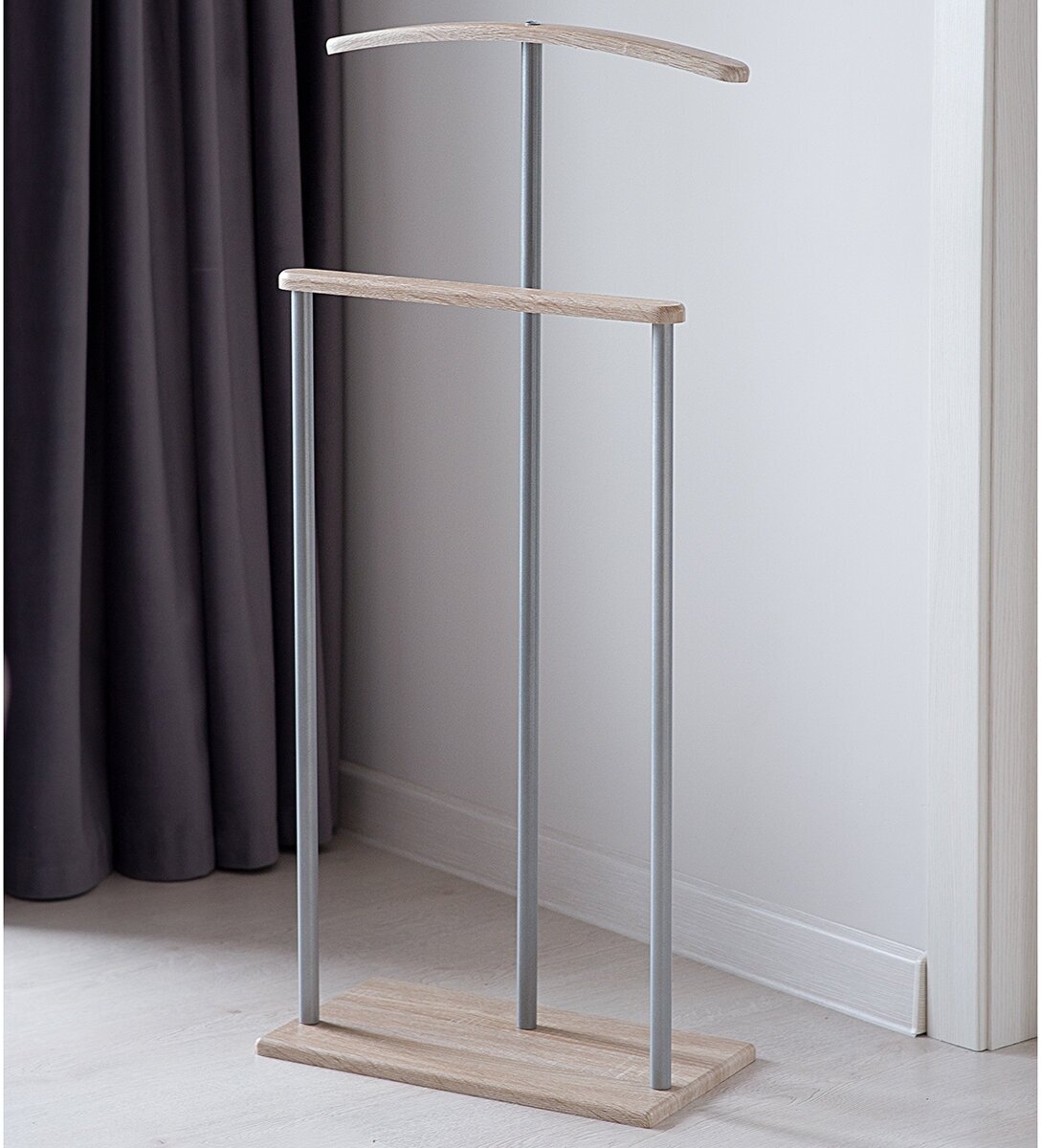 Вешалка костюмная IFERS для одежды напольная Дэви 1 цвет металлик/дуб сонома — фото 1