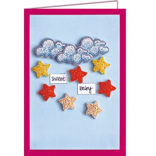 Набор-открытка для вышивания бисером абрис АРТ арт. AOО-001 Среди звезд и облаков 14,8x21 см