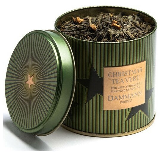 Dammann Christmas Tea Vert / Рождественский Зеленый чай зеленая жестяная банка 100г (6561)