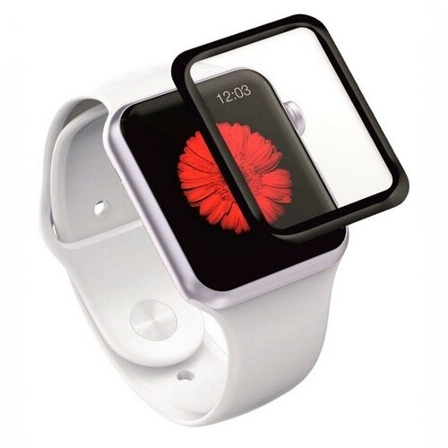 Защитное стекло Полное покрытие для Apple Watch/Watch 2/Watch 3 (42 мм) Черное