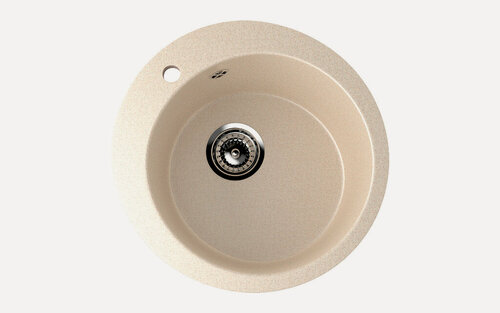 Изображение товара Каменная мойка для кухни врезная SURAGRAN S-13, 495 мм, круглая, цвет бежевый/Раковина для кухни