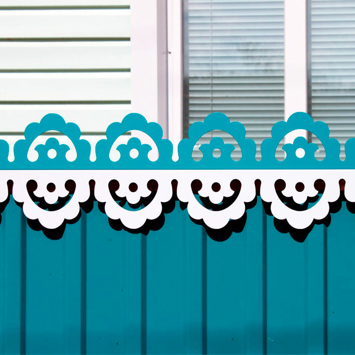 фото Узор из металла Ромашка для заборов, оконных наличников и фасадов.