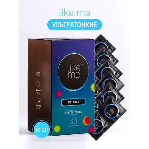 Презервативы ультратонкие Like Me, 30 шт. презервативы ультратонкие like me 3 шт