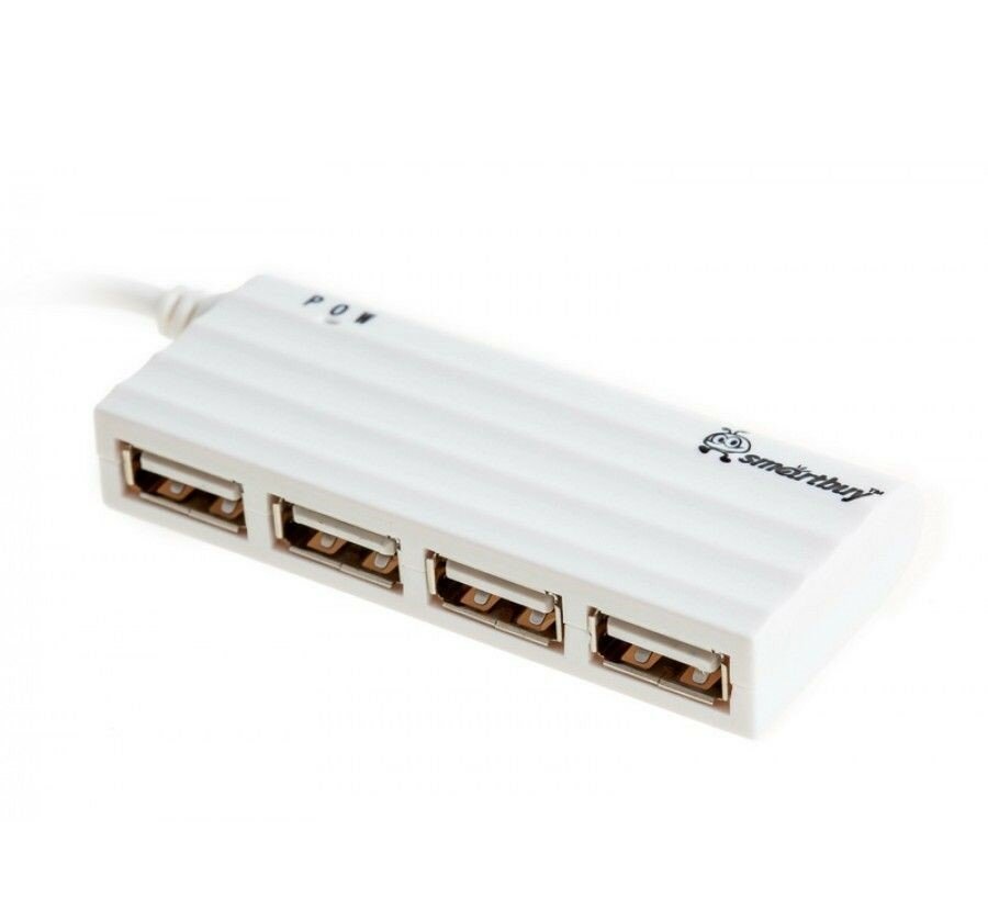 Хаб USB 2.0 Smartbuy 6810, 4 порта, белый (SBHА-6810-W)