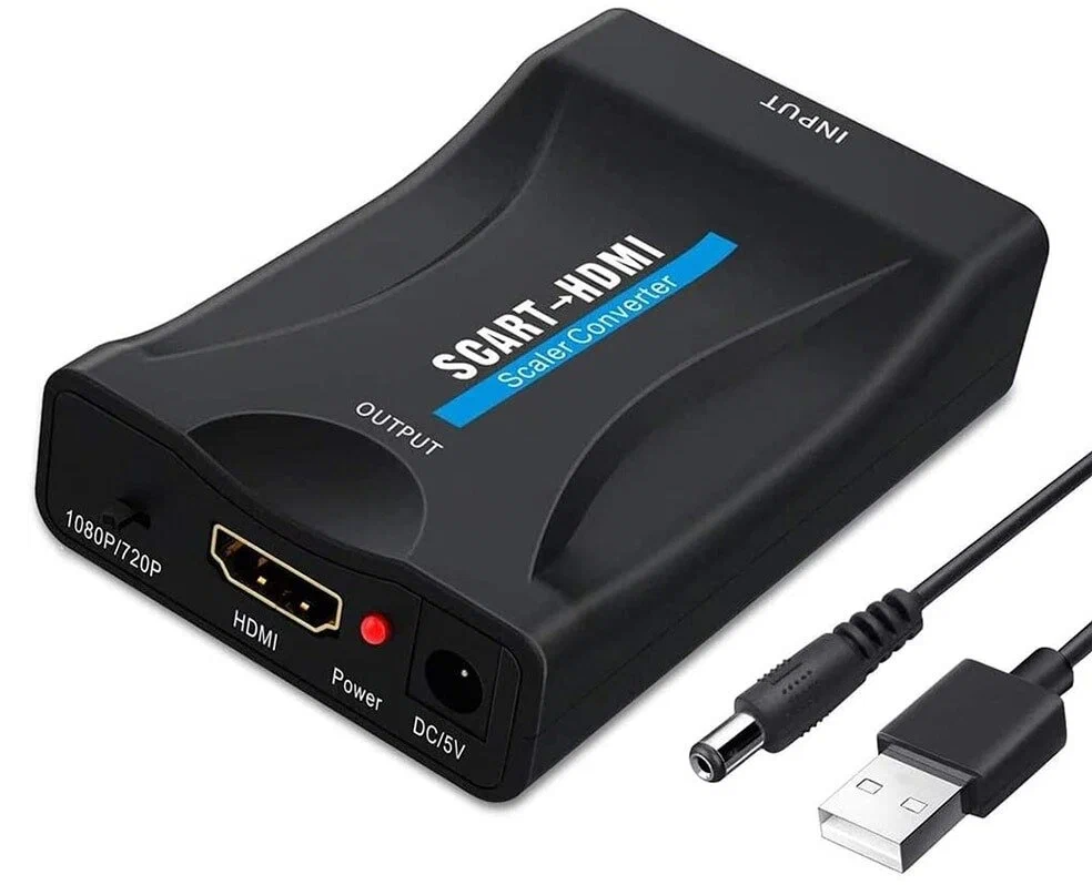 Конвертер SCART - HDMI с кабелем питания(USB) — фото 1