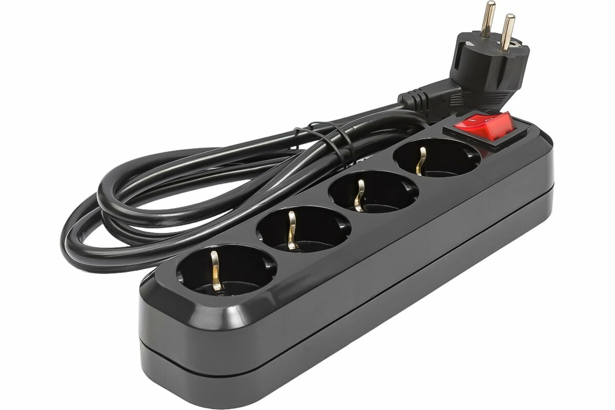 фото 5bites SP4B-318 Сетевой фильтр 4S / 3*1.5MM2 / 16A / ABS / 1.8M / BLACK