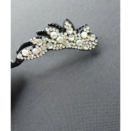 Банан-краб для волос переливающийся со стразами / для девочек, девушек, женщин