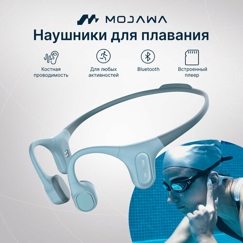 Наушники беспроводные MOJAWA Run Plus Blue с костной проводимостью Bluetooth 52 гарнитура с микрофоном ENC шумоподавление влагозащита IP68 1499000₽