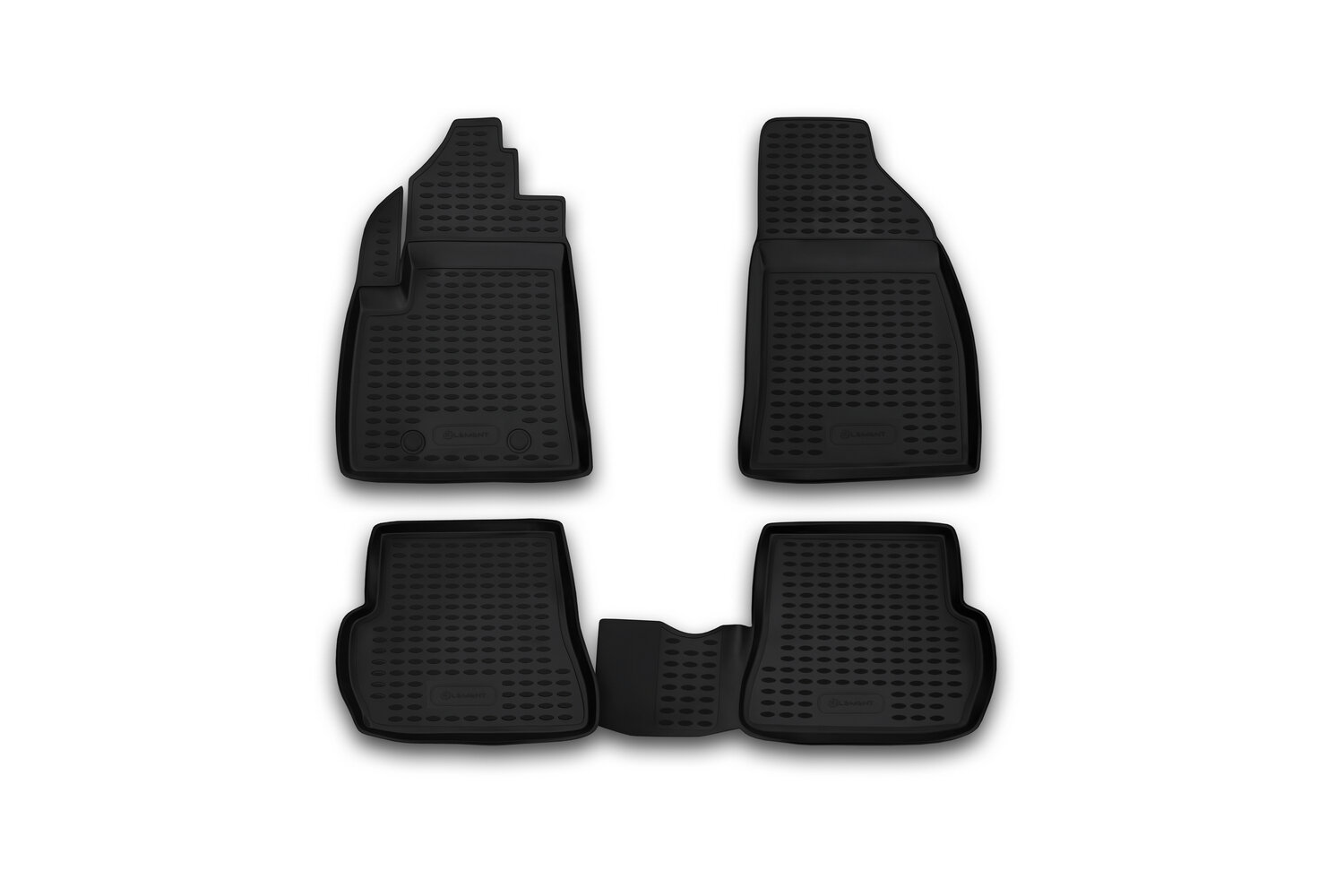 Коврики в салон 2D для FORD Fusion 2002-н. в, Fiesta 2002-2008 хэтчбек 5 дв. Element 4 шт. черный полиуретан, ELEMENT1606210K