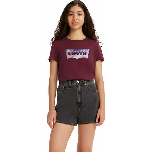 фото Футболка levi's women the perfect tee, размер m, бордовый