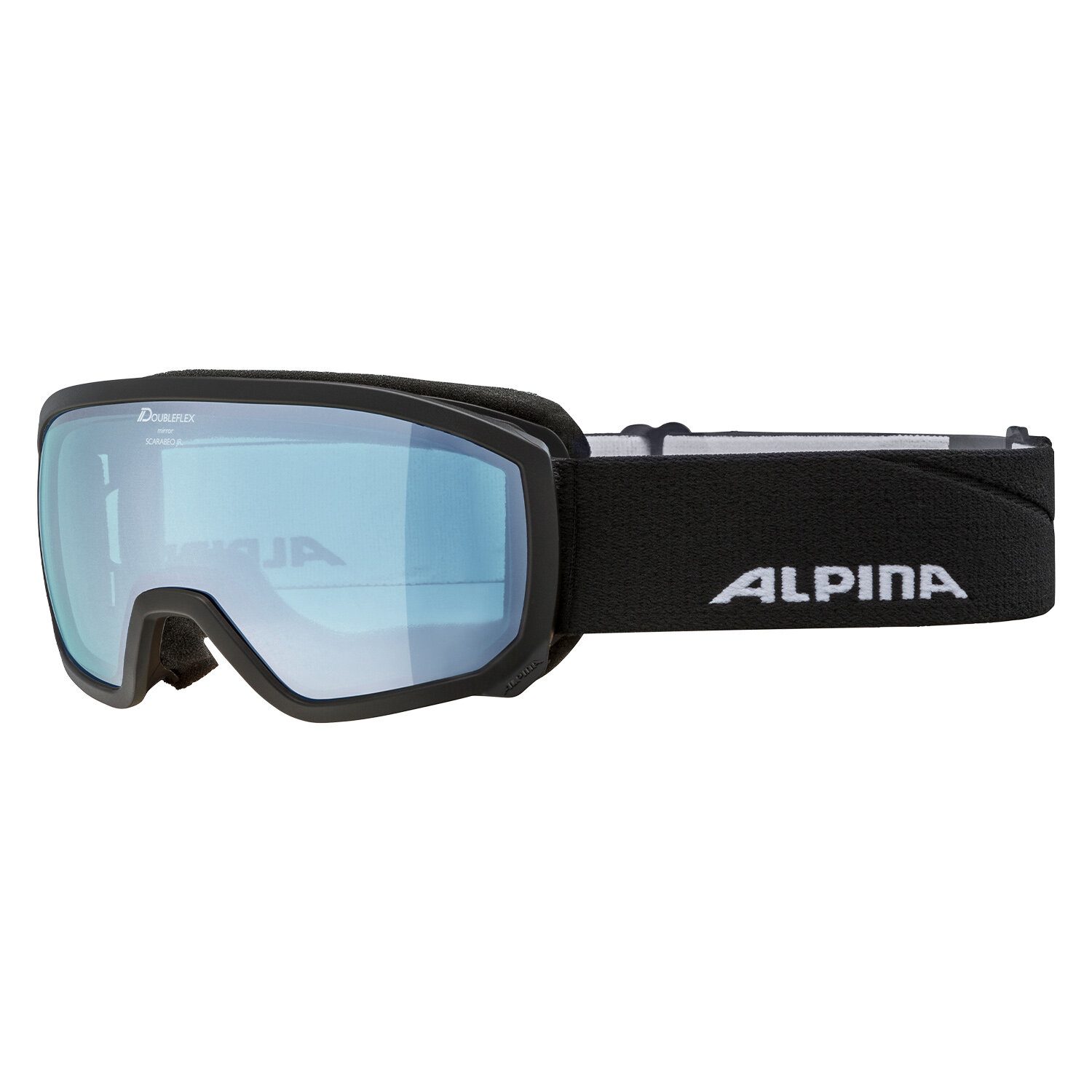 Маска горнолыжная ALPINA Scarabeo Q-Lite Jr Black-Blue Matt/Q-Lite Blue Sph. S2