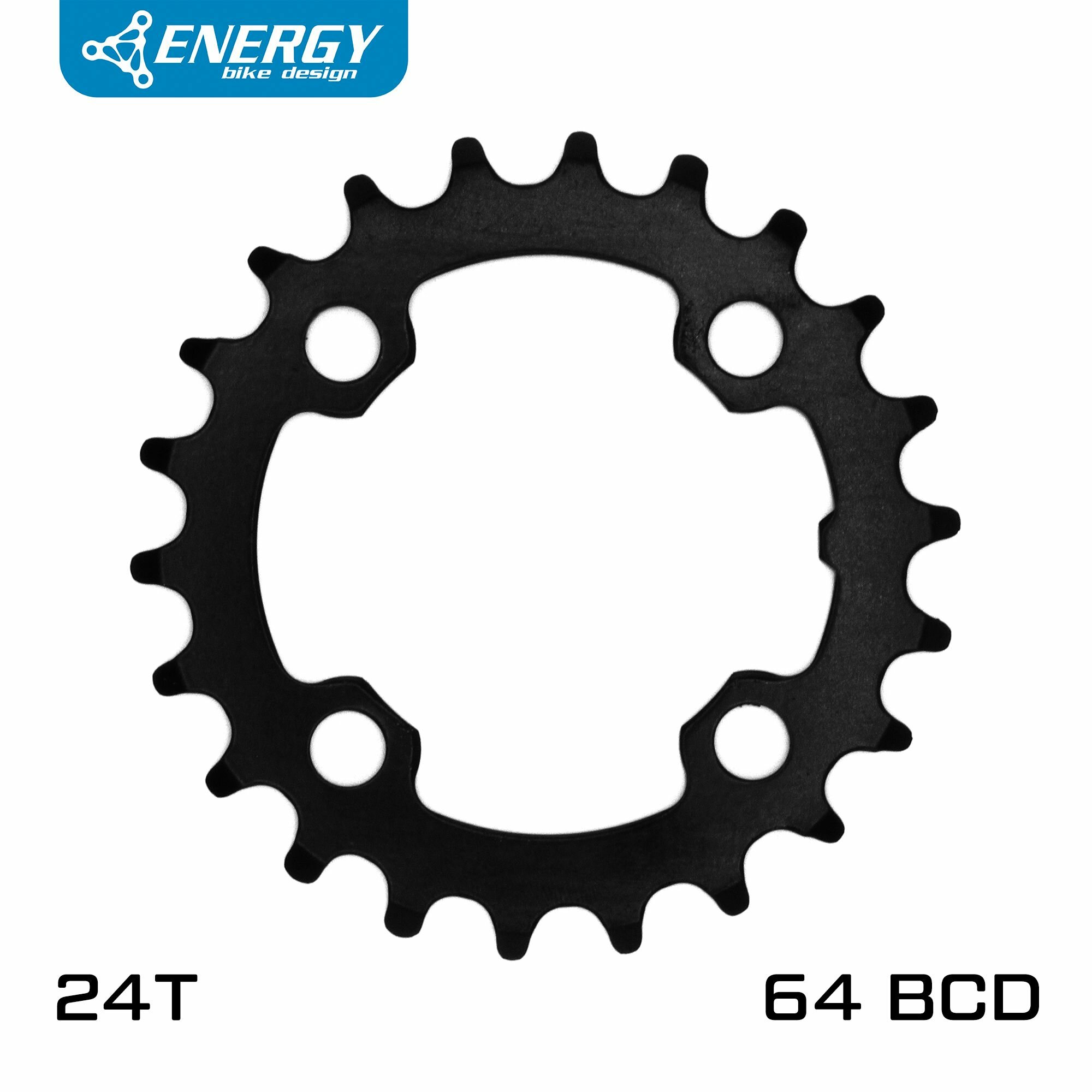 Звезда передняя для велосипеда Energy 24Т BCD 64 стальная черная