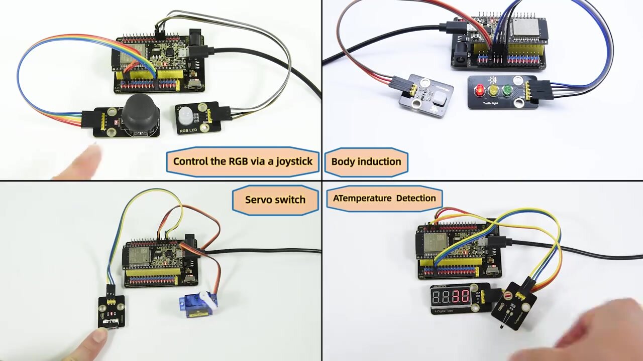 Комплект датчиков Keyestudio ESP32 RFID 37 в 1 с платой ESP32 для Arduino STEM, электронный комплект «сделай сам» для программирования взрослых (59 проектов), with ESP32 Board — фото 1