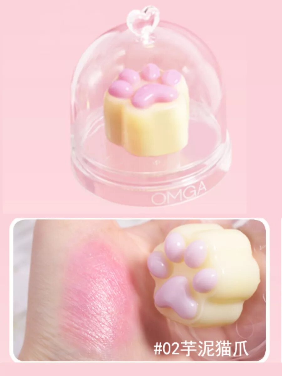 Бальзам тинт для губ Кошачья Сиреневая Лапка, с ароматом рафаело — фото 1