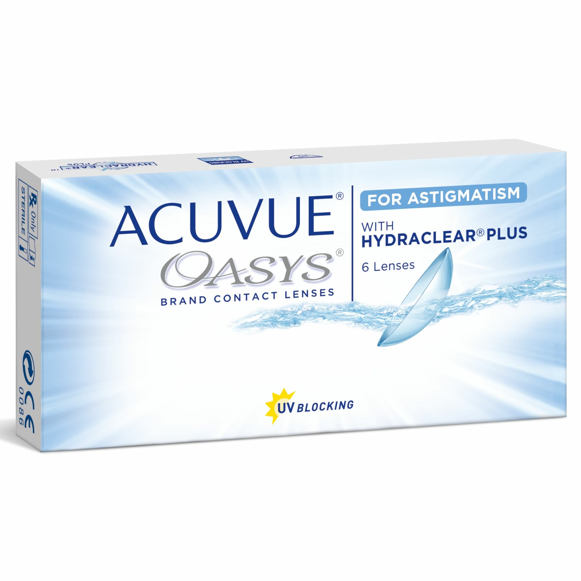 Астигматические линзы Acuvue Oasys for ASTIGMATISM with Hydraclear Plus -4.75, Ось 10, Цилиндр -0.75, R 8.6, двухнедельные, 6 штук — фото 1