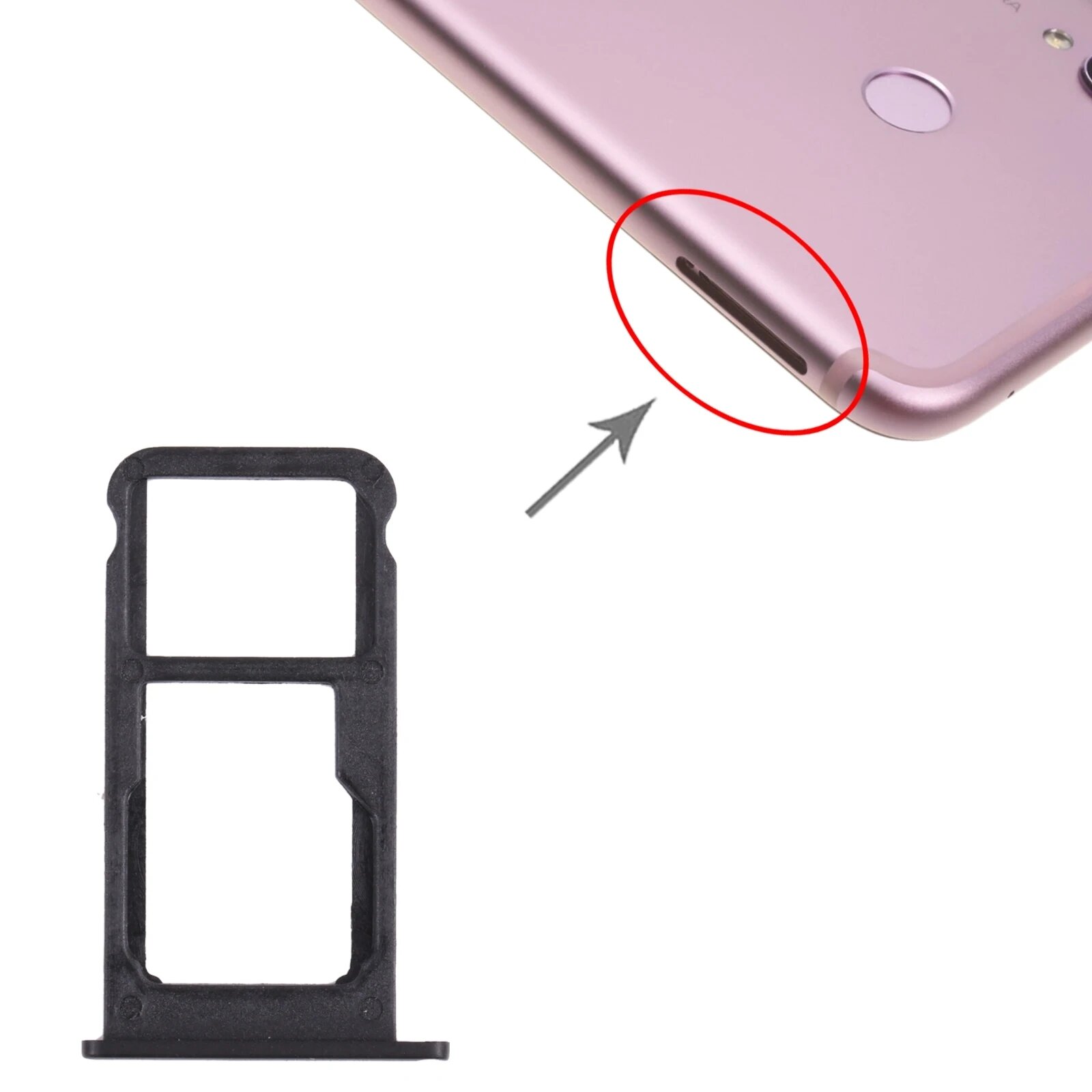 Лоток для SIM-карты + лоток для SIM-карты/фотография для Honor Play, Черный