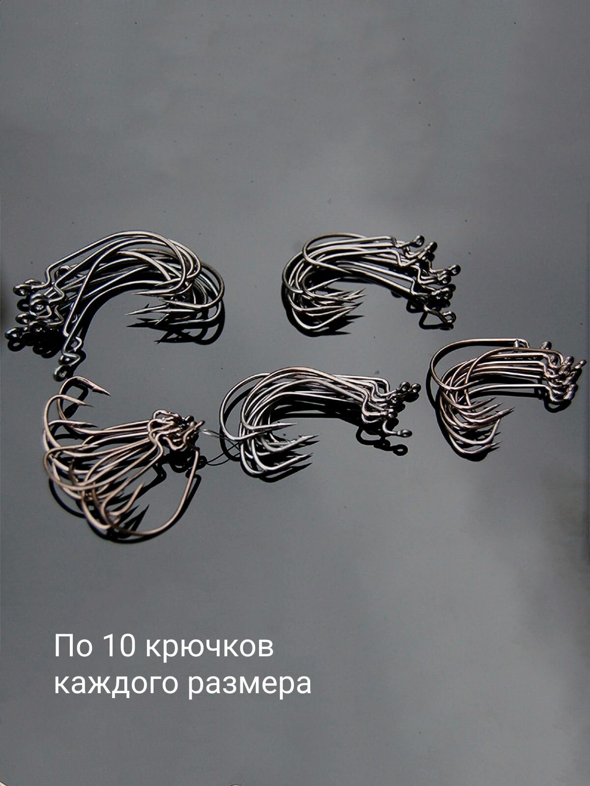 Набор офсетных крючков 50шт в кейсе для рыбалки на джиг сет В — фото 1