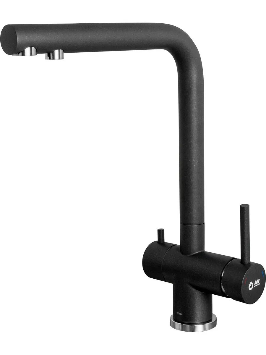 Смеситель для кухни AV ENGINEERING серия Zar с краном для питьевой воды черный (AVZAR4-B304BKWF)