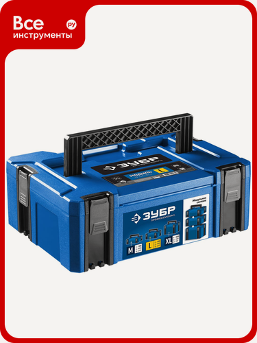 Изображение товара Ящик для инструмента ЗУБР "МОДУЛЬ-15", Профессионал 38165-15, Широкая рукоять и 4 замка упрощают переноску