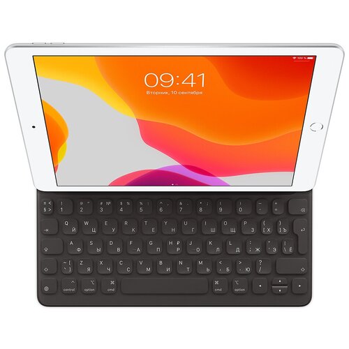 клавиатура apple smart keyboard for ipad 9th generation черный Беспроводная клавиатура Apple Smart Keyboard для iPad 7-9, iPad Air 3, iPad Pro 10.5-inch (MX3L2RS/A) black, английская/русская (ISO)