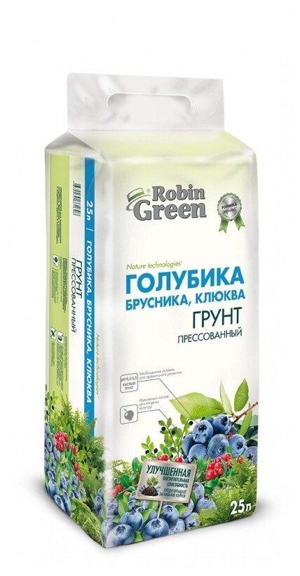 Грунт Robin Green Голубика брусника клюква брикетированный