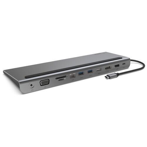 Док-станция Belkin USB-C 11-in-1 Multiport Dock (INC004btSGY) серый aten usb c multiport dock with power pass through