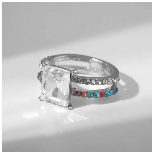 Кольцо Queen Fair, стекло, размер 18, мультиколор кольцо queen fair стекло размер 18 мультиколор