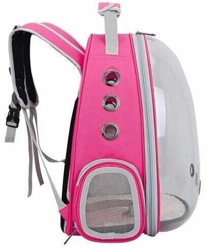 Рюкзак переноска для собак и кошек с иллюминатором / Ранец для животных с панорамным видом Morento розовый - фотография № 8