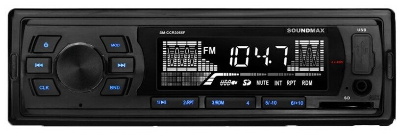 SOUNDMAX SM-CCR3055F Магнитола автомобильная 1DIN SOUNDMAX