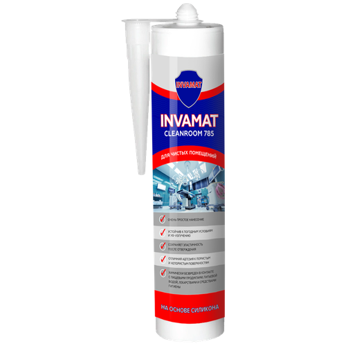 Герметик INVAMAT CLEANROOM-785 силиконовый нейтральный белый для чистых помещений 310 мл.