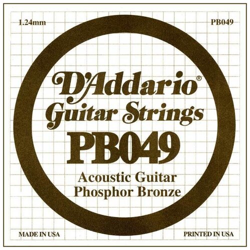 Cтруна для акустической гитары DAddario PB049 Phosphor Bronze