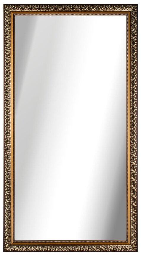 Зеркало настенное в багетной раме санакс/в узорной рамке/Интерьерное зеркало для дома/офиса/горизонтальное+вертикальное/110х60х5 см/пластик/коричневый - фотография № 1