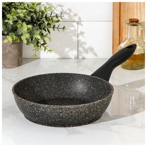 Сковорода Алёна d 20 см пластиковая ручка антипригарное покрытие цвет тёмно-серый 2333₽