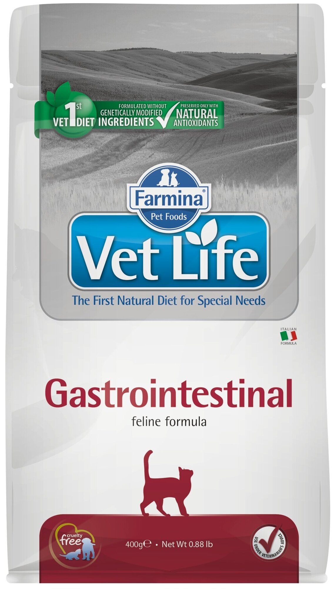 Vet Life Cat Gastrointestinal корм для кошек при патологии ЖКТ Диетический, 400 гр.