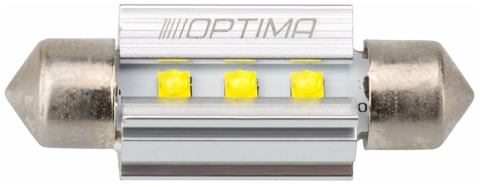 Светодиодные лампы Festoon 36mm Optima MINI-CREE CAN white 3W 12V T10*36mm (SV 85-8) комплект - 2 лампы