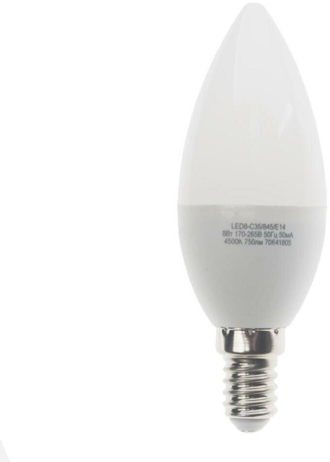 Лампа светодиодная E14 С35 8W (75W) 220V холодный BasicPower CAMELION LED8-C35/845/E14