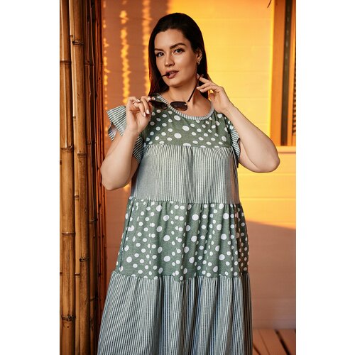 фото Платье натали, размер 48, зеленый