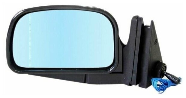 Зеркало боковое левое ВАЗ 2104, 2105, 2107 модель ЛТА-5 ГО с тросовым приводом регулировки, с асферическим противоослепляющим отражателем голубого тона и системой обогрева.