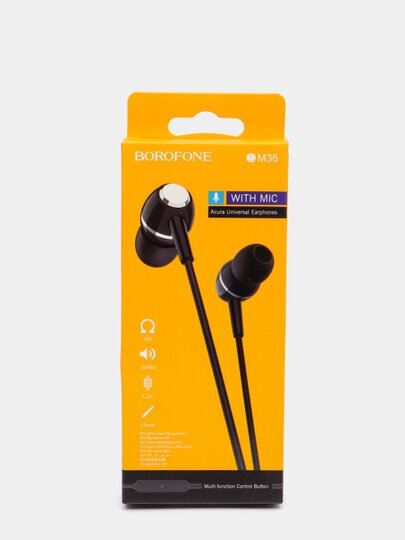 Наушники Borofone BM36, mini jack 3.5 mm, black