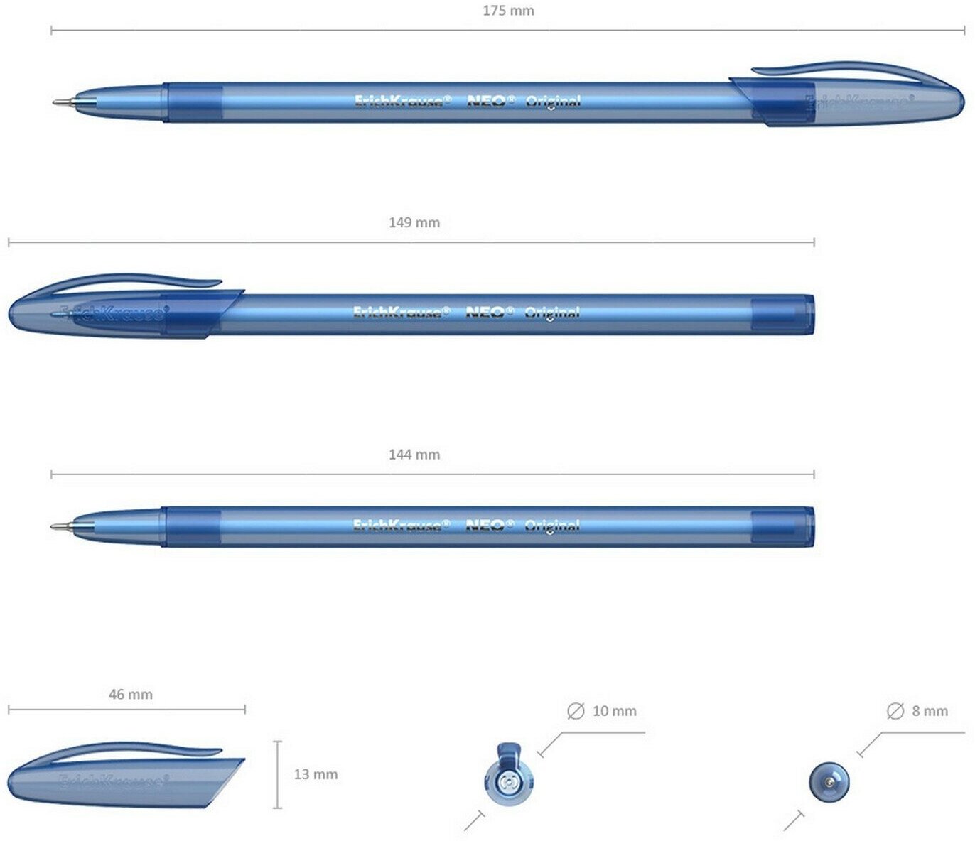 Ручка Erich Krause Neo Original шариковая синяя 0.7мм 4шт ErichKrause - фото №7
