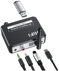 Адаптер Bluetooth Ресивер (приёмник аудио) AUX, USB + DAC Аудио конвертер (Coaxial, Toslink - AUX) Bluetooth 5.2 B35S