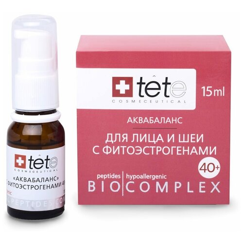 TETe Cosmeceutical Биокомплекс аквабаланс для лица, шеи, декольте с фитоэстрогенами 40+, 15 мл