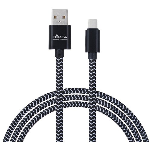 FORZA Кабель для зарядки Волна Micro USB, 1м, 2А, тканевая оплётка, 4 цвета, пакет