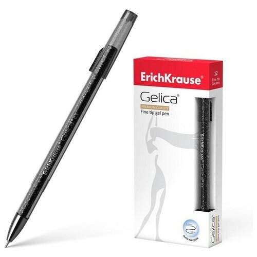 Ручка гелевая ErichKrause Gelica, цвет чернил черный (в коробке по 12 шт.) 45472 / набор 12шт