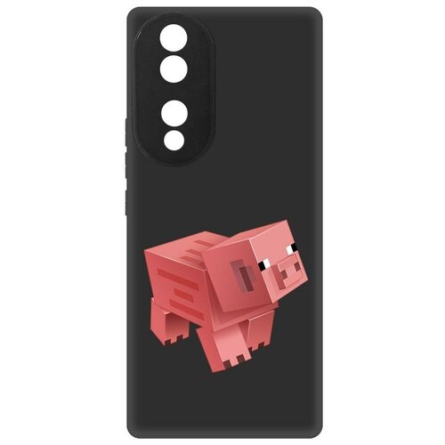 Чехол-накладка Krutoff Soft Case Minecraft-Свинка для Honor 70 черный чехол накладка krutoff soft case minecraft свинка для honor x6a черный